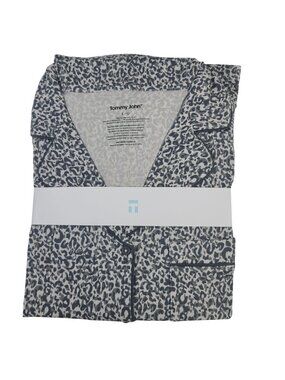 NEW Tommy John Women's Grey Leopard Long Sleeve Pajama Set Size Large